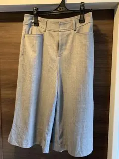 グレー ワイドパンツ フロントポケット付き