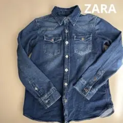ZARA BOYS ザラ　長袖　デニム　インディゴ　シャツ　128
