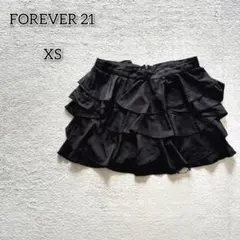 フォーエバートゥエンティワン 【XS】 スカート ミニ丈 ティアード フリル 黒