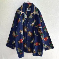 TWENTY ONE パジャマ風ビッグシャツ　ベアー　熊　総柄　日本製