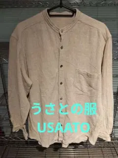 5572 【美品】usaato うさとの服　クルーネックブラウス 無地 手織り 5572 【美品】usaato うさとの服 クルーネックブラウス 無地 手織り