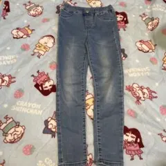 GU デニムブルー スキニーパンツ　130㎝