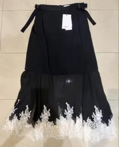 3.1 Phillip Lim レース ロングスカート ブラック 0のサムネイル
