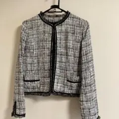 ツィードジャケット ノーカラージャケット