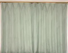ドレープカーテン PK001 GR 100×150cm 2枚 グリーン　ニトリ製のサムネイル