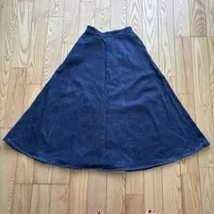 デニムダークブルー フレアスカート ロング