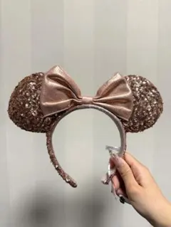 ミニーマウス耳カチューシャ ローズゴールド