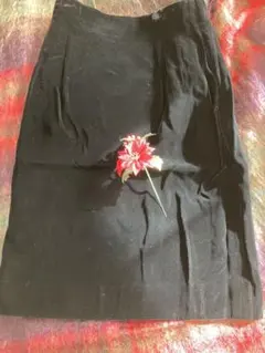 Christian Dior ブラック ベルベットタイトスカート M(細目)