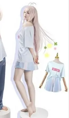おにまい まひろ コスプレ1式（ウィッグ、Tシャツ、ハーフパンツ） 値下げ交渉可のサムネイル