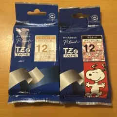 Brother P-touch スヌーピー柄テープカセット　シルバーの2本セットのサムネイル