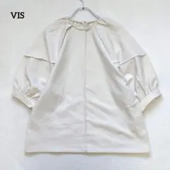 VIS ヴィス ブラウス ボリュームスリーブ 7分袖 オフィスカジュアル