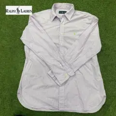 ラルフローレン薄紫 チェック柄 長袖シャツ サイズ:16½-42