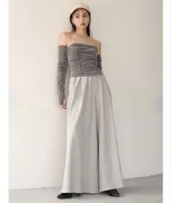 スウェットタックワイドパンツ