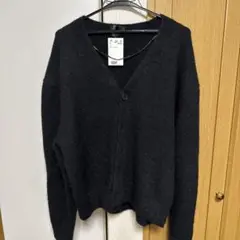 H&M ルーズフィット　ファジーカーディガン　ブラック　L 未使用　短丈
