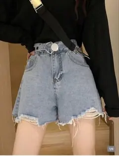 デニム ショートパンツ ダメージ加工 y2k