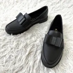 極美品✨ダイアナ レインシューズ ローファー リボン ブラック 24のサムネイル