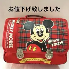 ミッキーマウス、バッグ、リックサック、レア、赤、チェックのサムネイル
