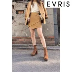 【新品】EVRIS エヴリス コーデュロイミニスカート スエードラップスカート