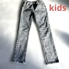 ブラック系 ストレートパンツ ウォッシュ加工