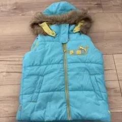 新品未使用 PUMA 水色 ダウンベスト 130センチ