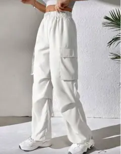 サイドポケットカーゴパンツ　白
