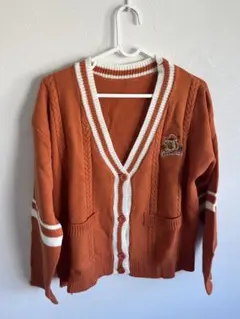可愛い❣️スクールカーディガン ニット オレンジ カーディガン【フリーサイズ】