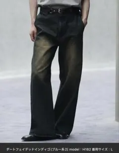 WYM CURVED FLARE DENIM SLACKS