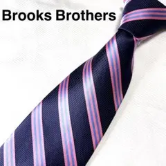 極美品✨Brooks Brothers ストライプネクタイ 紺×ピンク×水色のサムネイル
