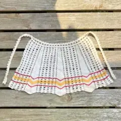 vintage 腰巻スカート　エプロンスカート　鍵編みクロシェのサムネイル
