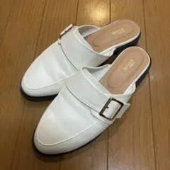 田中里奈 mysa スリッポンパンプス バブーシュ サンダル ホワイト LL