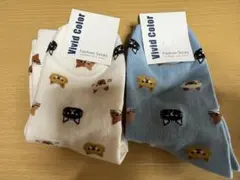 猫柄ソックス　2足
