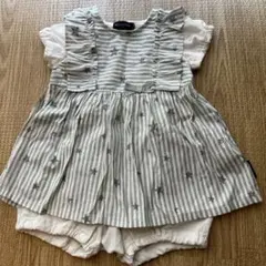 星柄ワンピース カバーオール　80