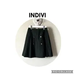 INDIVI フレアスカート ブラック 38のサムネイル
