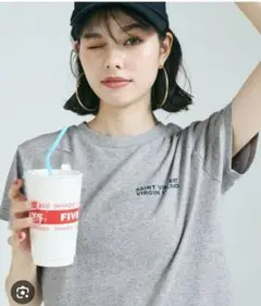 【新品未使用】coca レギュラーウェイトシンプルロゴTシャツ Lt.gray