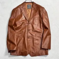 ラムレザージャケット 羊革 キャメル 3B テーラード ヴィンテージ古着