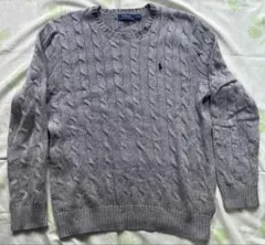 POLO RALPH LAUREN ケーブルニット グレー M