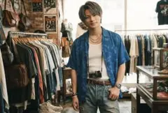 CALEE スパイラル柄 レーヨン ボックス ワイド アロハ シャツ XL