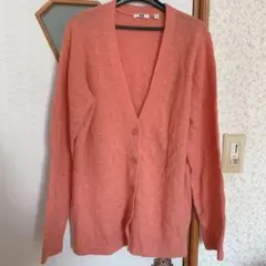 ユニクロ カーディガン XL サーモンピンク セーター