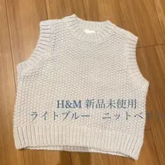 【新品未使用】H&M ニット ベスト ライトブルー