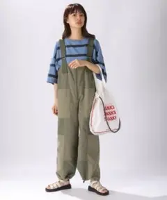 niko and... サロペット ミリタリーZIPサロペット サロペット