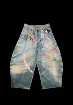 AcneStudios25SS チェーンプリント デジタルプリント デニムパンツ