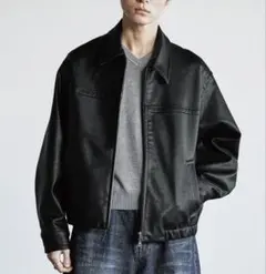 ARTIFICIAL GRAIN FAUX SUEDE ZIP BLOUSON