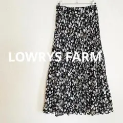 【美品】ローリーズファーム 花柄 プリーツスカート ロングスカート ウエストゴム