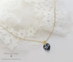 人気商品✨一粒クリスタルハートネックレス(7.CRシルバーナイト)