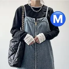 レイヤードロンT シアートップス 長袖 ブラック M しまむら yumi