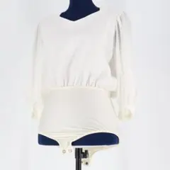 【日本製 社交ダンス衣装】ホワイト Chacott ブラウス トップス 白 無地