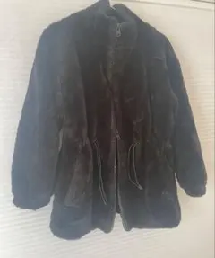 ZARA フェイクファーブルゾン黒　Mサイズ　ダブルジップ　コート　ザラ