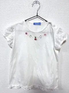 【美品】ファミリア　さくらんぼレース刺繍トップス　120サイズ