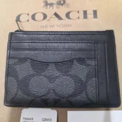 コーチ シグネチャー カードケース 新品定期　名刺小銭入れ