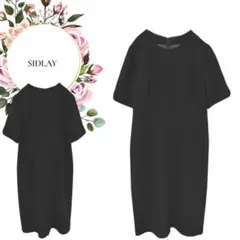 【SIDLAY】礼服♡ブラックフォーマルワンピースドレス♡袖シースルー【13号】